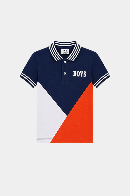 Orange , White and dark blue Boys Polo shirt - MYK_Fatimas