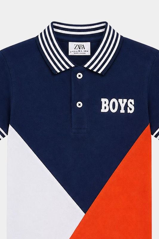 Orange , White and dark blue Boys Polo shirt - MYK_Fatimas