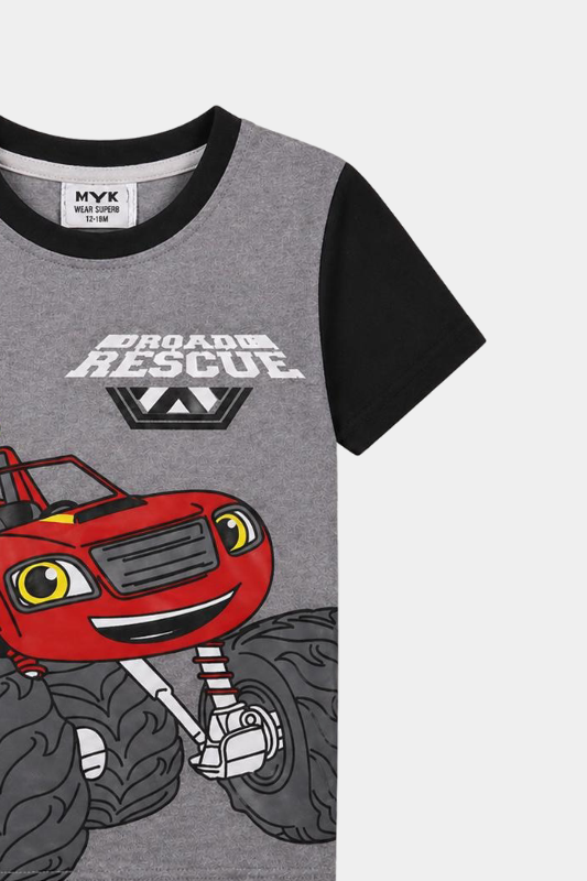 Road Rescue Monster Truck Kids Summer Outfit - MYK_Fatimas