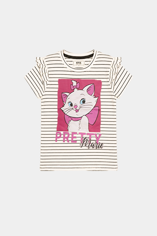 Pretty Marie Girls' Summer Night Suit – Striped Tee & Pink Pajama Set - MYK_Fatimas