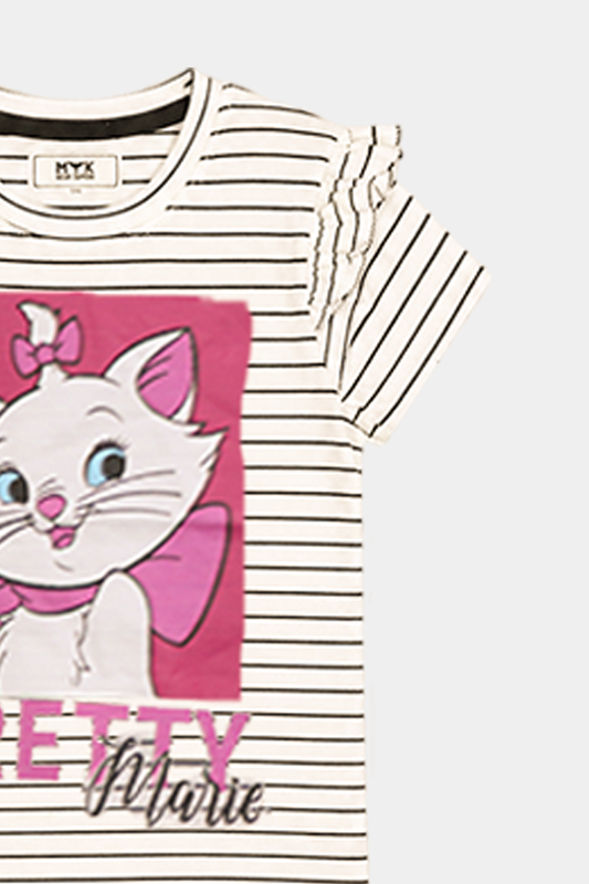 Pretty Marie Girls' Summer Night Suit – Striped Tee & Pink Pajama Set - MYK_Fatimas