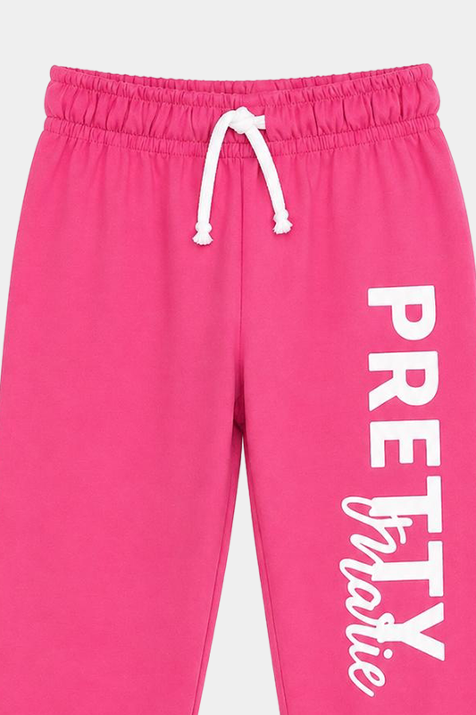 Pretty Marie Girls' Summer Night Suit – Striped Tee & Pink Pajama Set - MYK_Fatimas