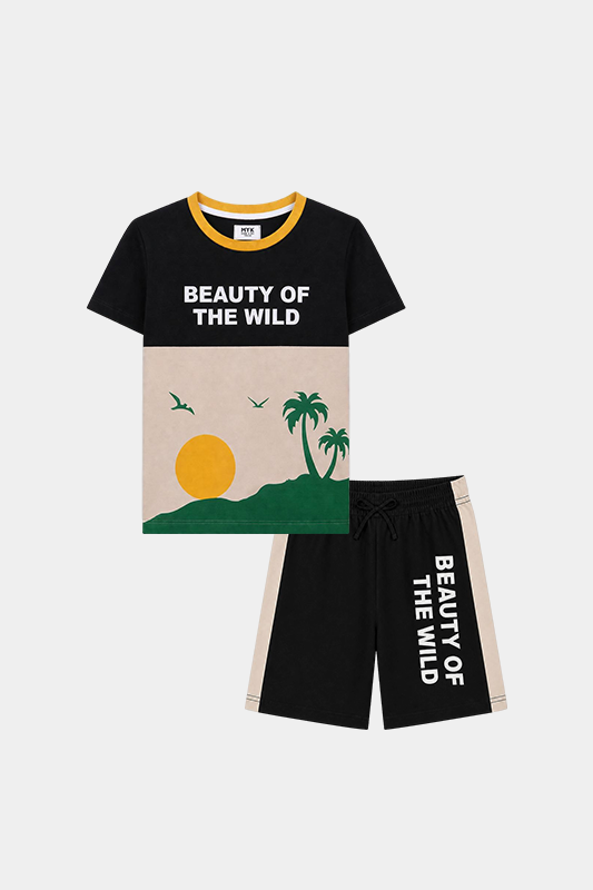 Beauty of the Wild" Boys' Summer Co-Ord Set - MYK_Fatimas
