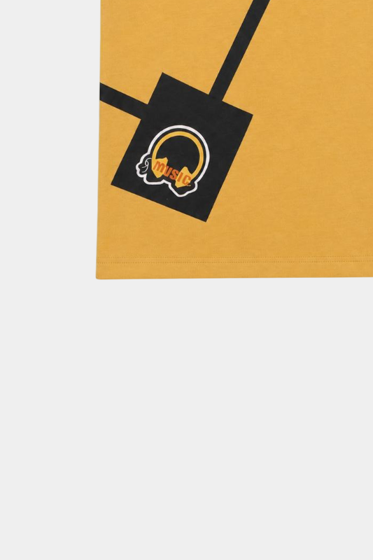 Boys' Yellow & Black Music-Themed T-Shirt and Shorts Set - MYK_Fatimas