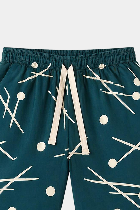 Green & White Casual Linen Co-Ord Set for Kids - MYK_Fatimas