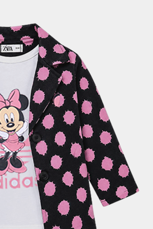 Girls Minnie Polka Dot 3 Pcs Set – Black & Pink - MYK_Fatimas