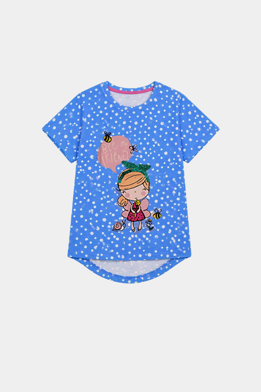 Baby Girl Dot Blue Bee Printed tee - MYK_Fatimas