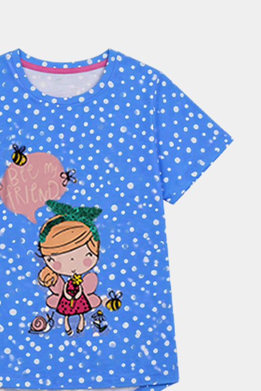 Baby Girl Dot Blue Bee Printed tee - MYK_Fatimas