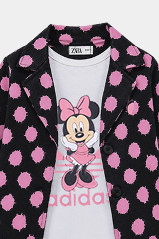 Girls Minnie Polka Dot 3 Pcs Set – Black & Pink - MYK_Fatimas