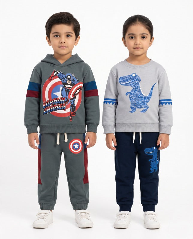 Captain America & Dino Kids Tracksuit Bundle