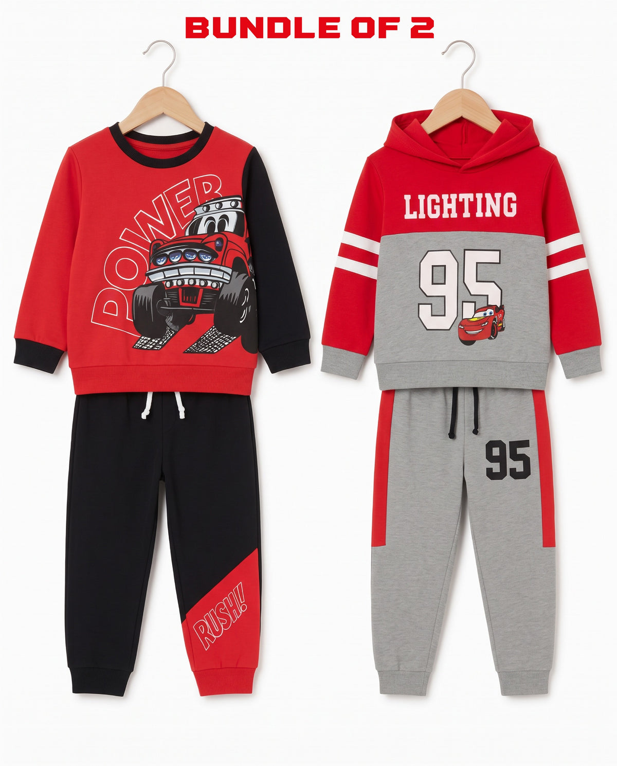 Boys Monster Truck & Lightning McQueen Winter Set 