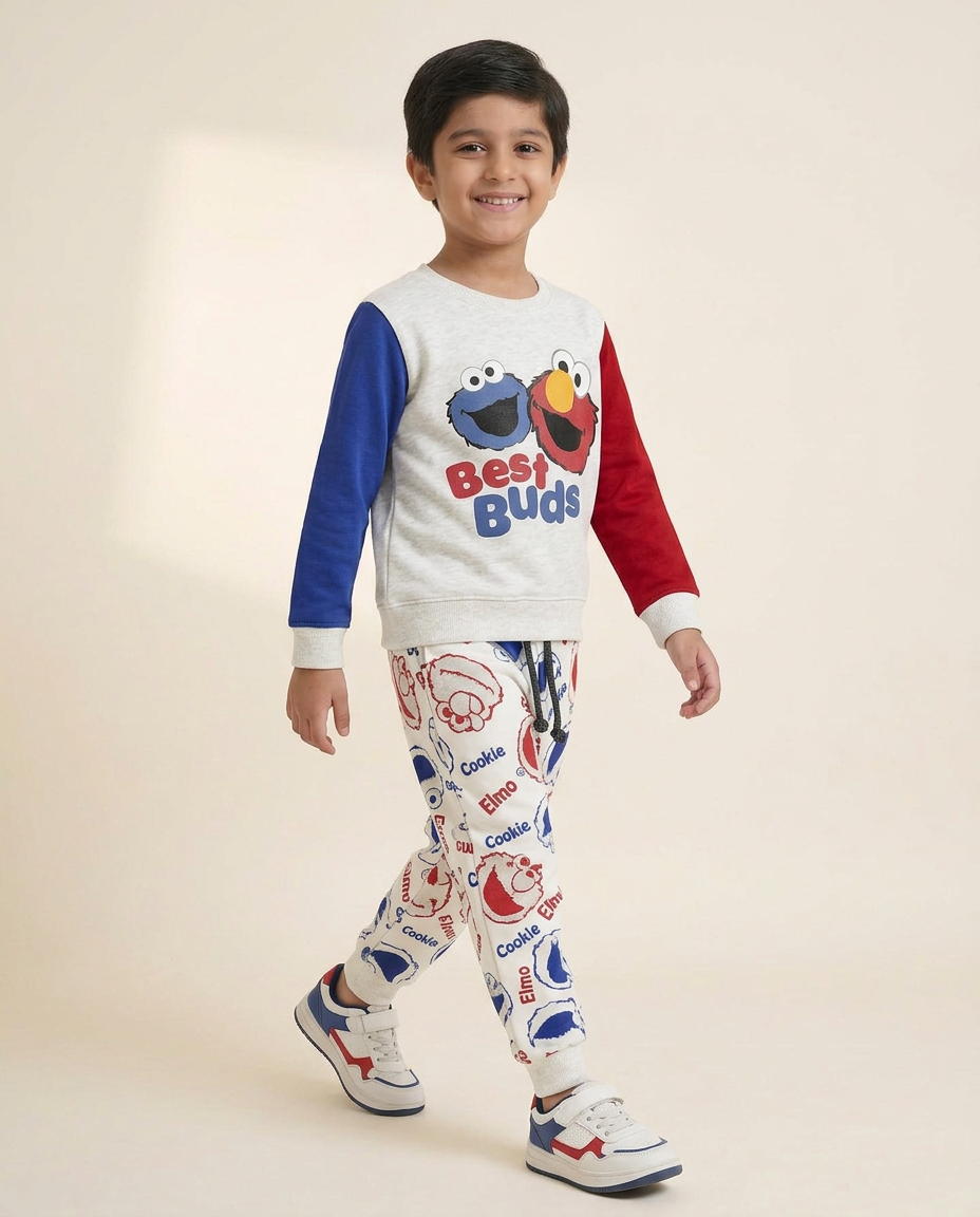 Best Buds Kids Tracksuit – Elmo & Cookie Monster Print