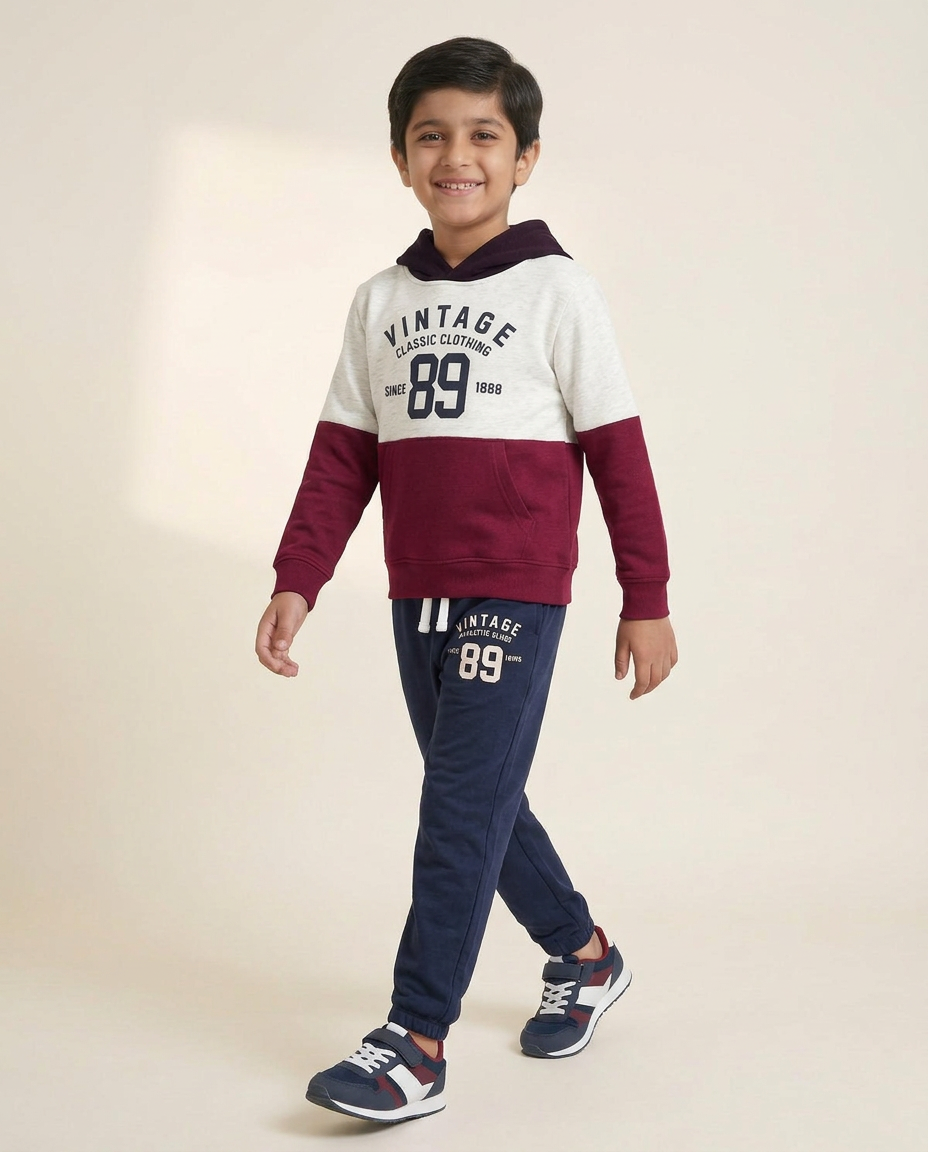 Kids' Vintage 89 Athletic Hoodie & Trouser 2-Piece Suit