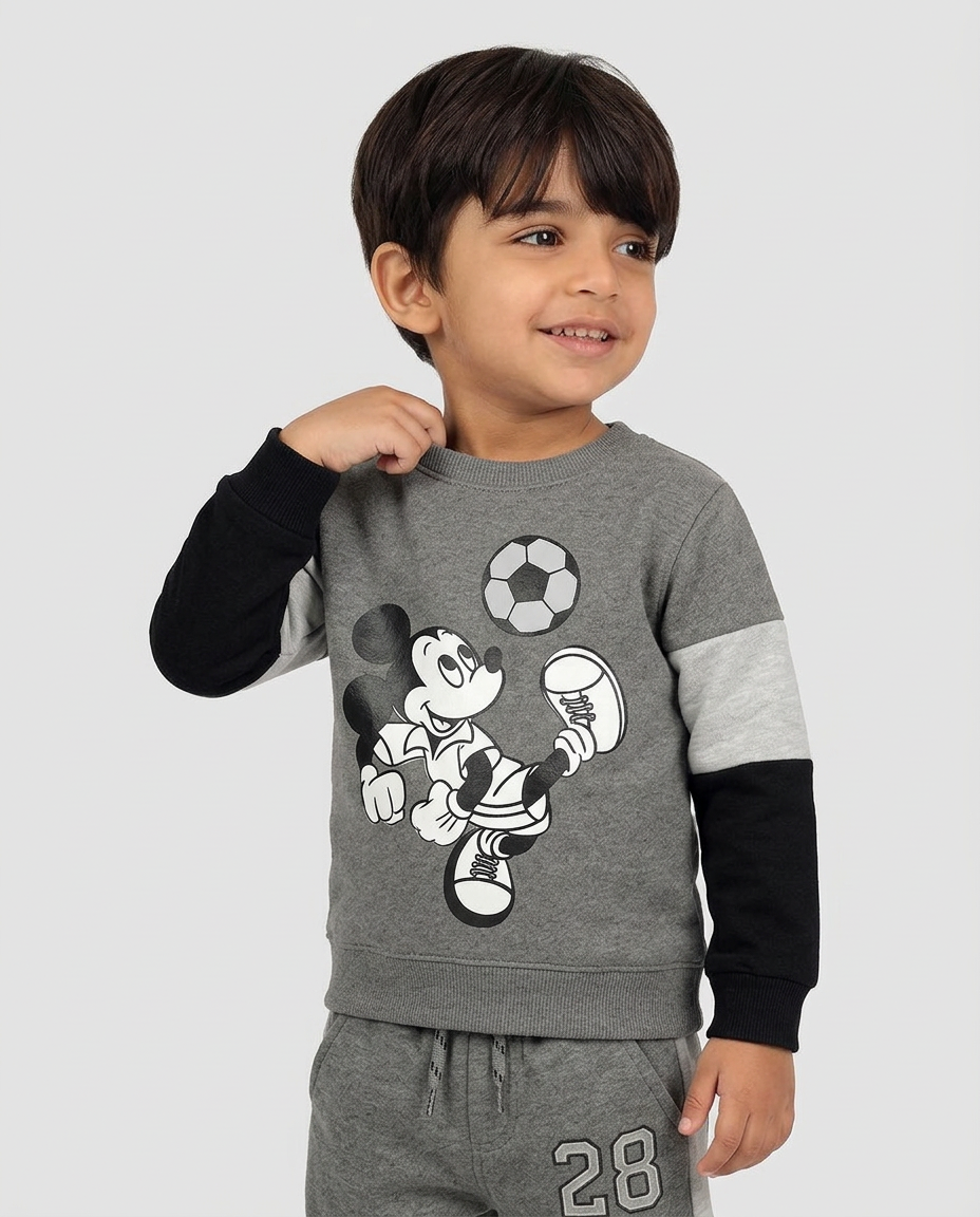 Toddler Boy Disney Mickey Mouse Soccer Graphic Grey Sweat suit