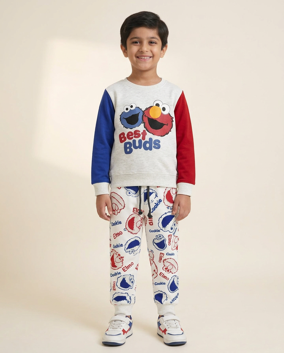 Best Buds Kids Tracksuit – Elmo & Cookie Monster Print