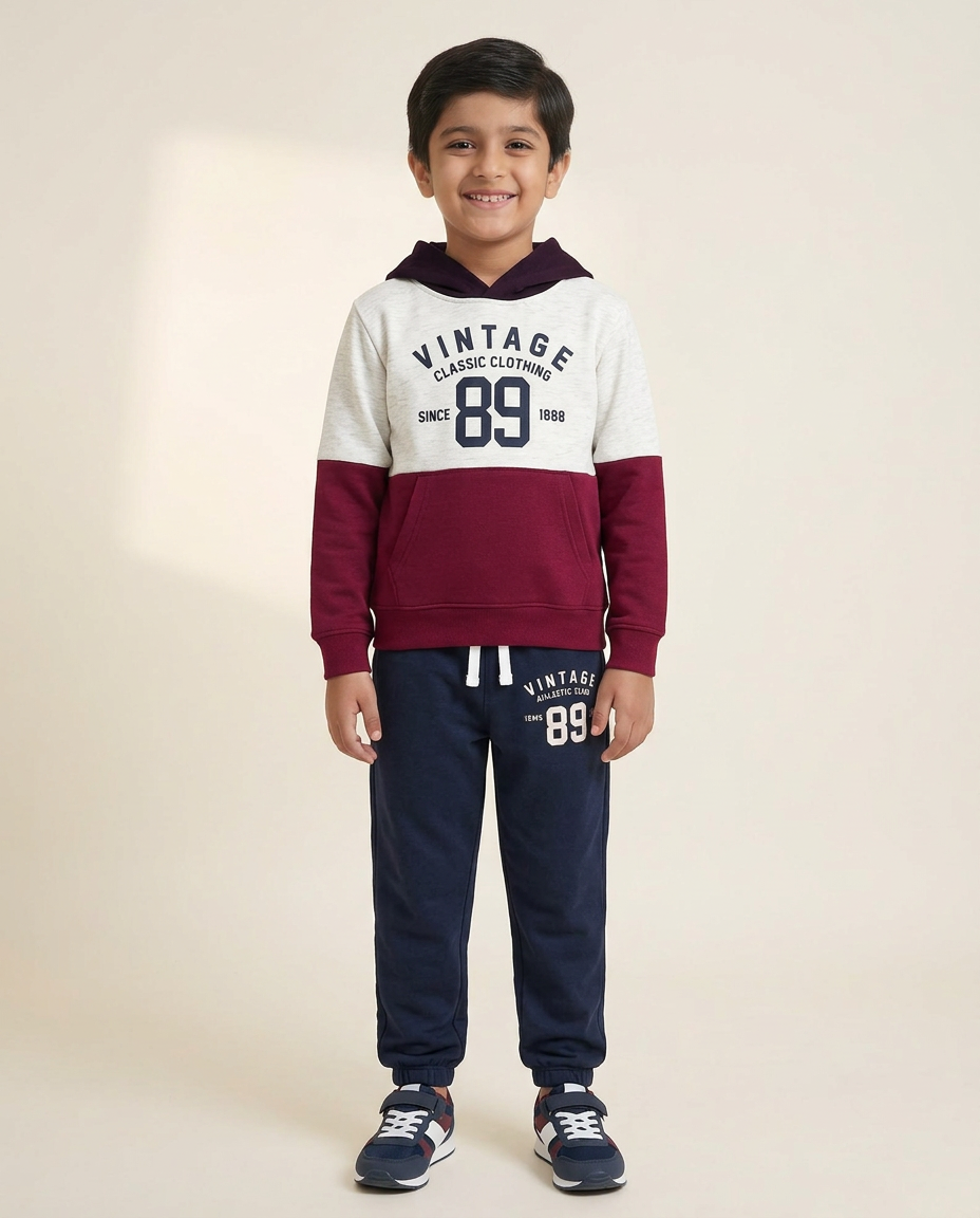 Kids' Vintage 89 Athletic Hoodie & Trouser 2-Piece Suit