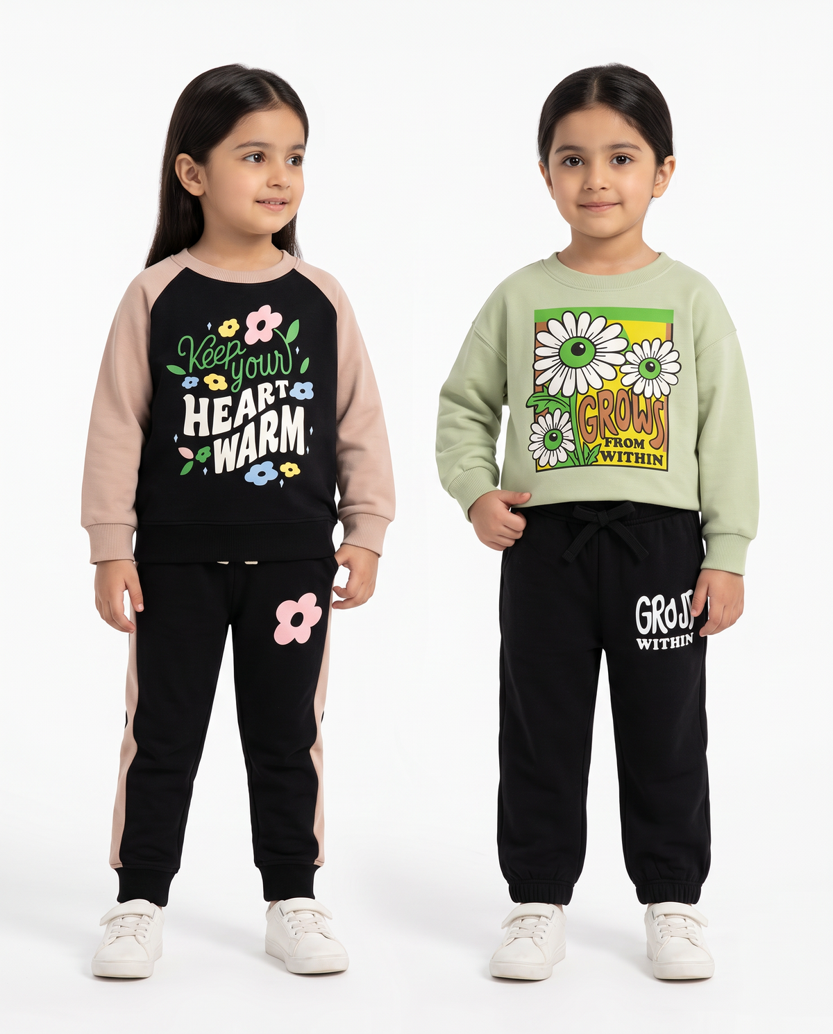 Sibling Tracksuit Bundle – "Keep Your Heart Warm" & "Mama's Boy" Fleece Sets