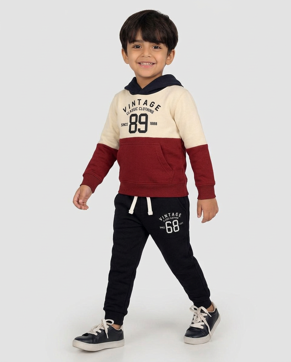 Boys Vintage 89 Color Block Hoodie and Jogger Set