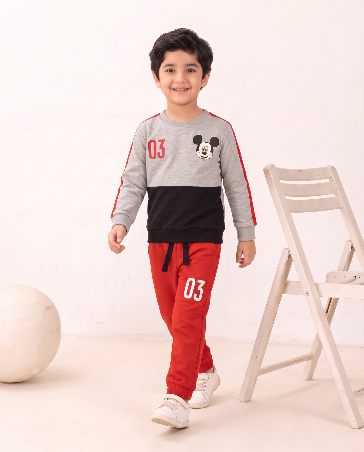 Mickey Mouse Little Boys Fleece Sweatshirt & Pocket Trouser