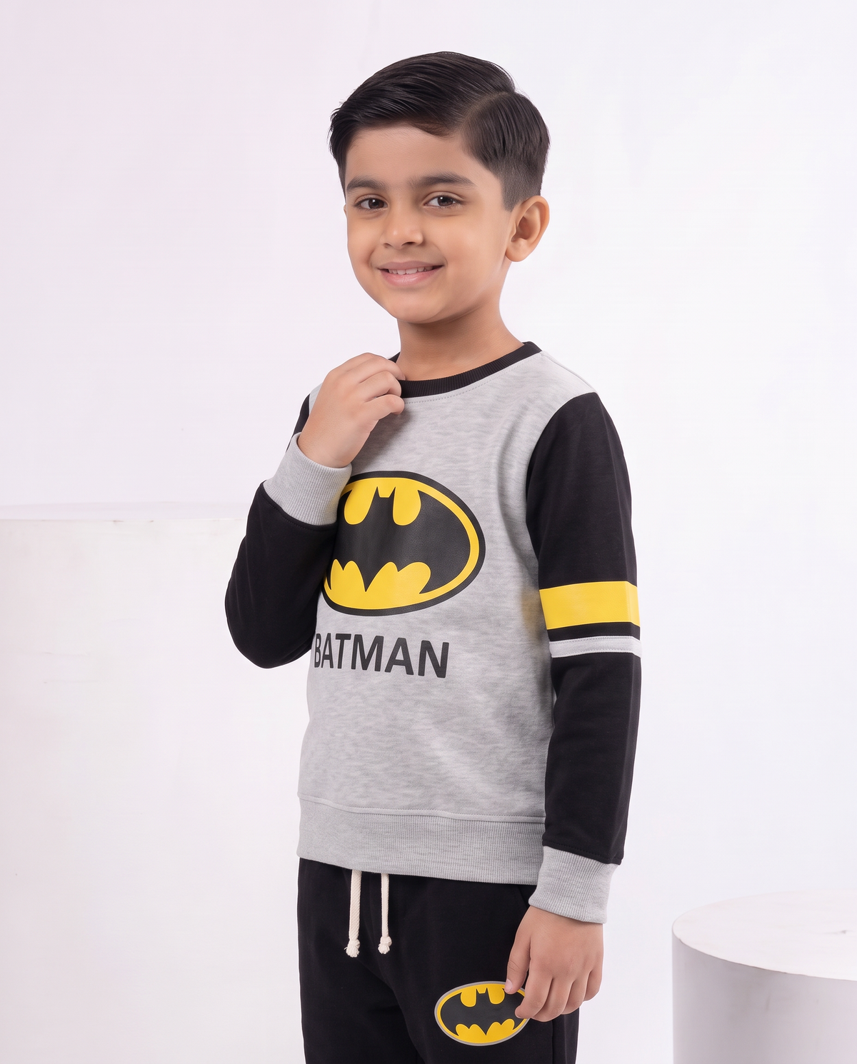 Batman Brown Kids 2 Piece Outfit – Long Sleeve Shirt & Trouser Set