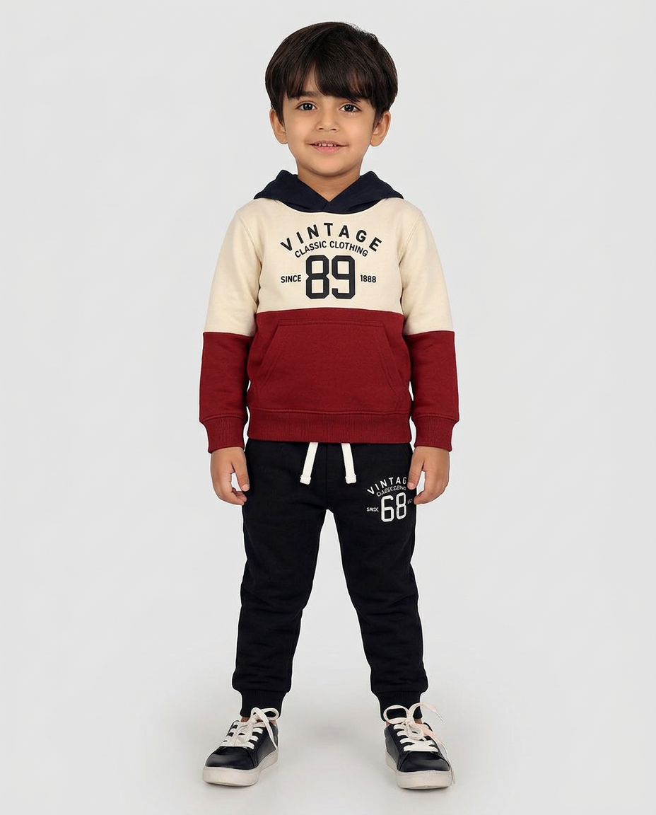 Boys Vintage 89 Color Block Hoodie and Jogger Set
