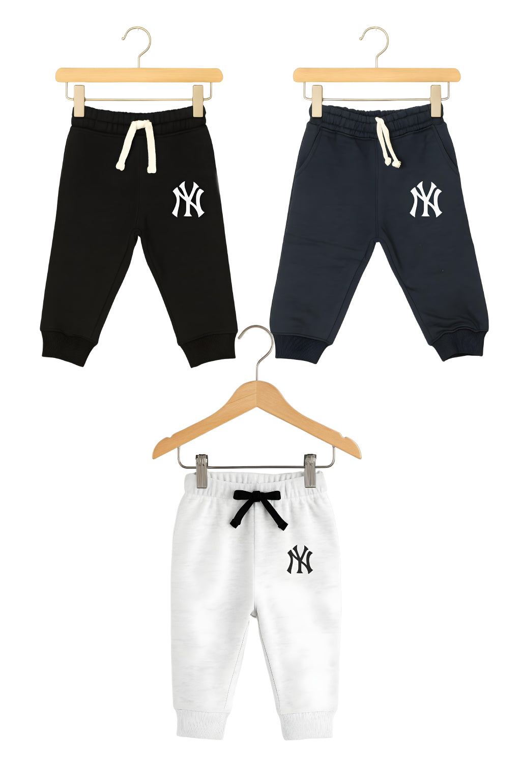 Set of 3 Joggers (Black, Navy & White) – NY