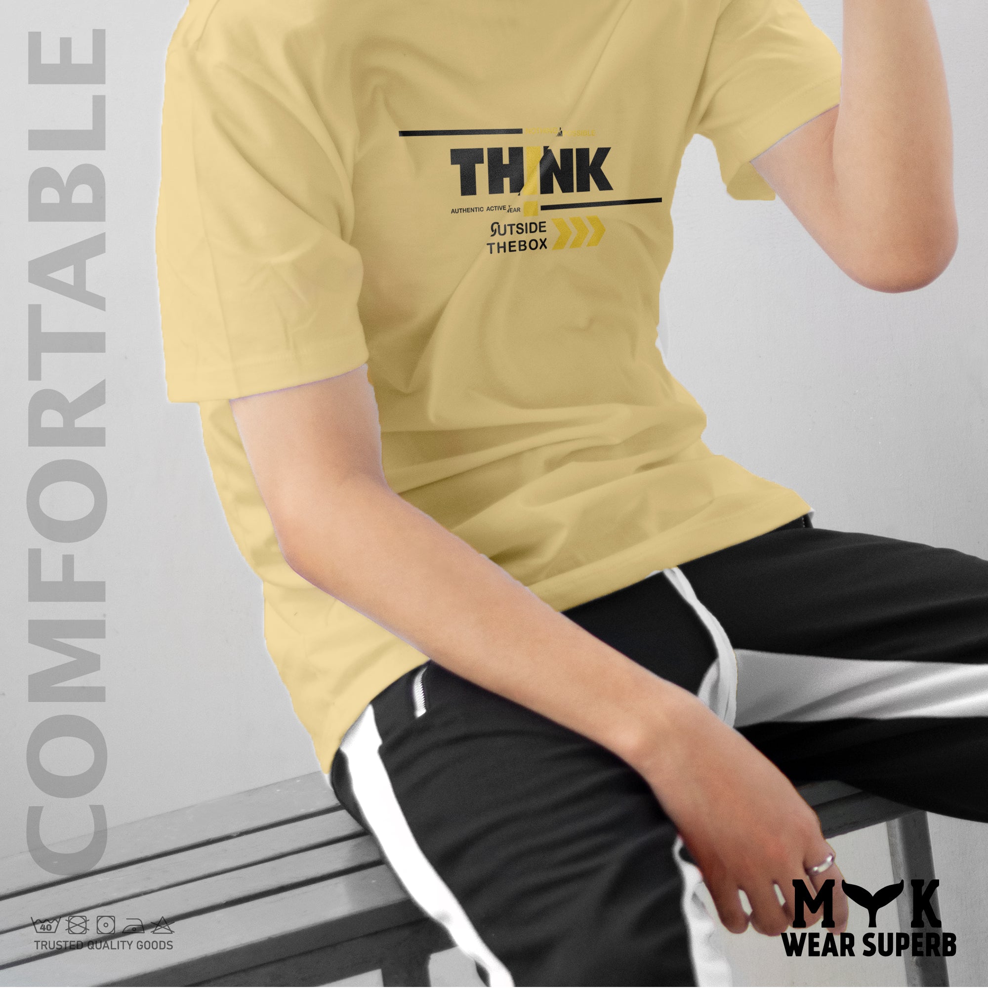 Men's Beefy Crewneck Cotton T-Shirt - Sand