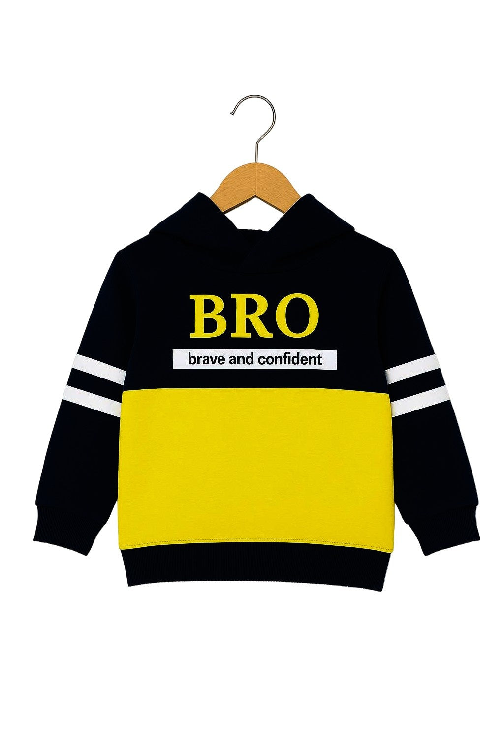 Stylish Kids “BRO” Tracksuit – Black and Yellow Hoodie & Jogger Outfit