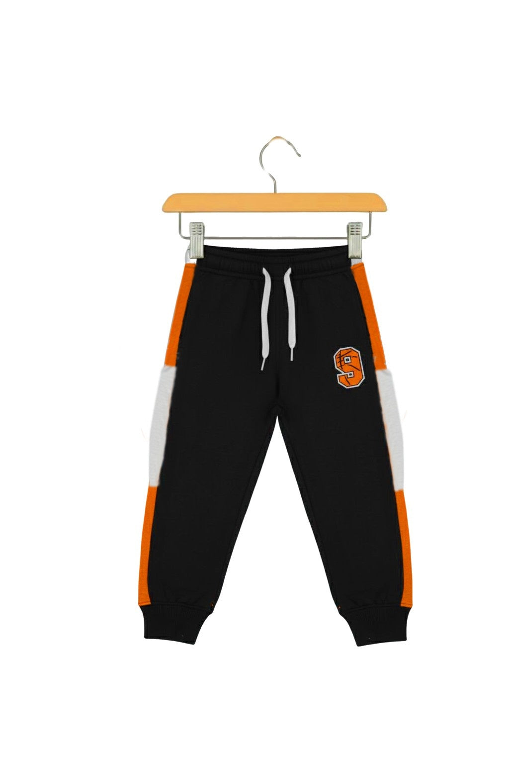 Toddler Boy Black & Orange Sports Fleece sweat suit