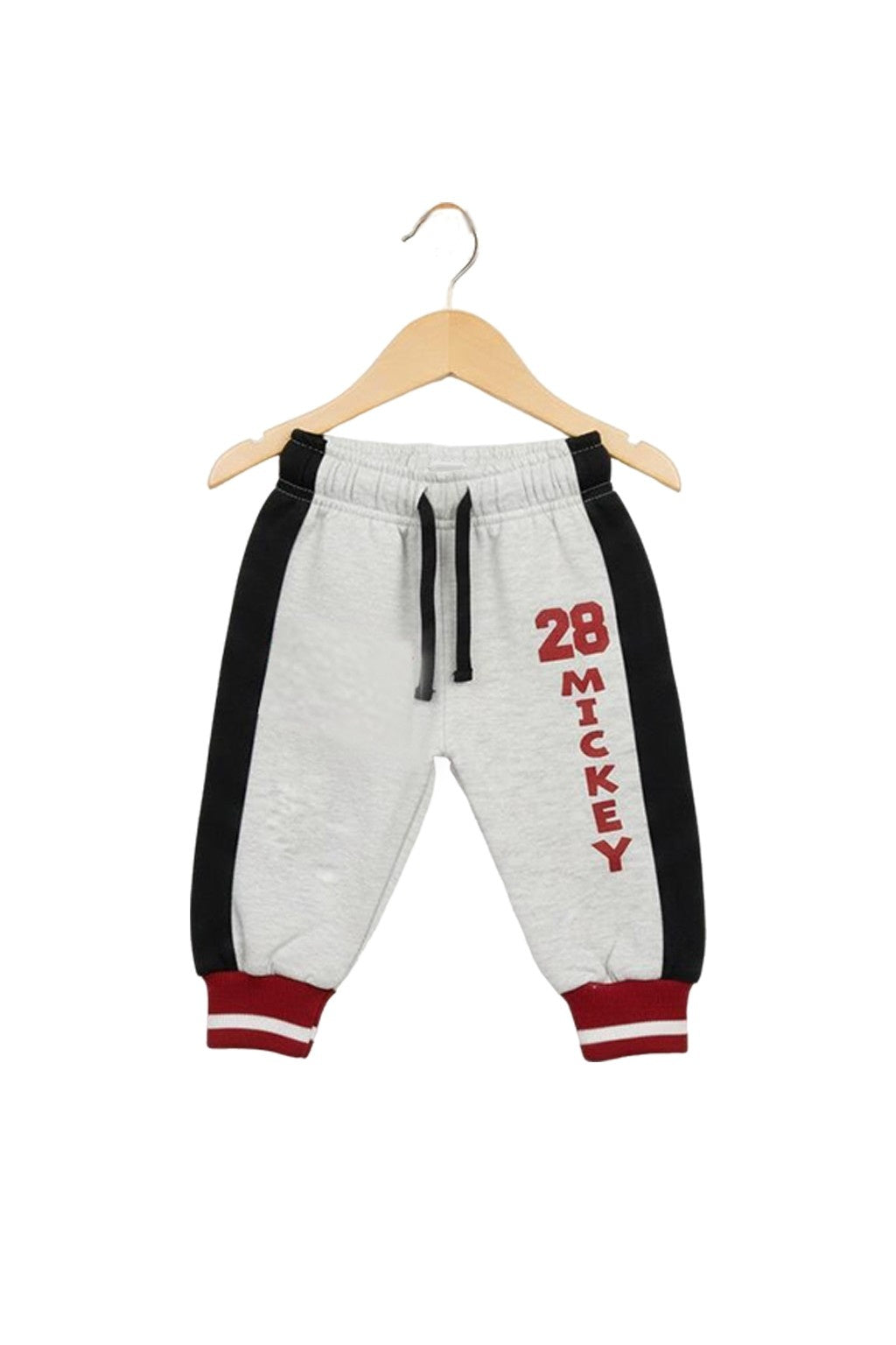 Kids Mickey Mouse Printed Tracksuit Set – Red & Grey Sweatshirt
