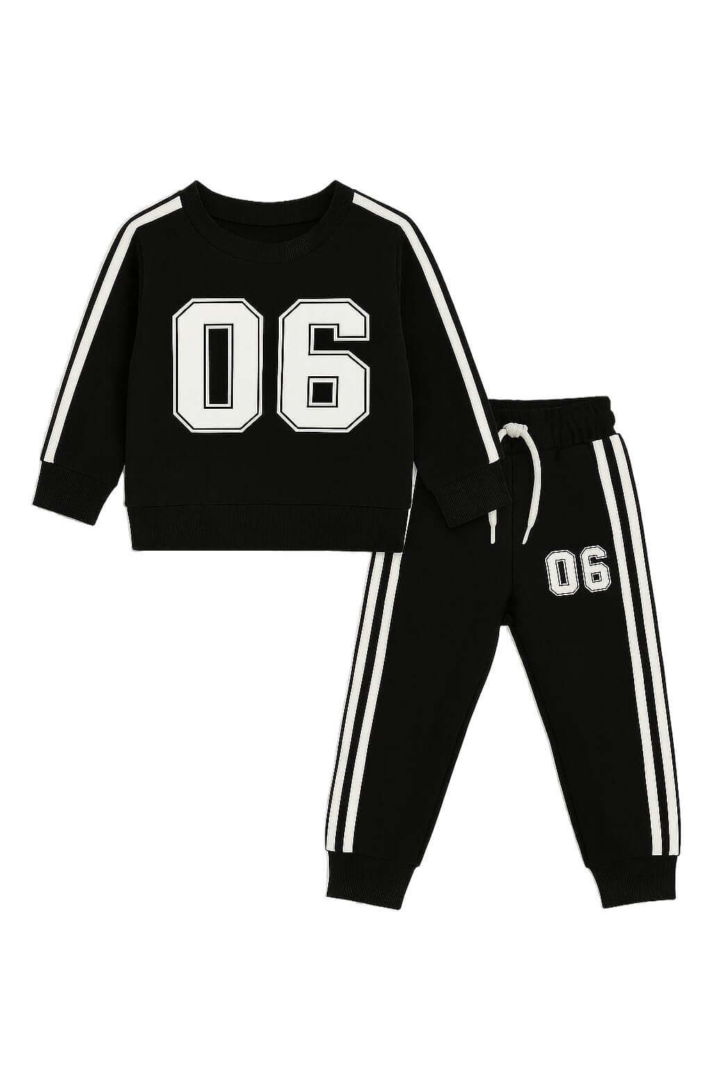 Boys Black Sports Sweatsuit